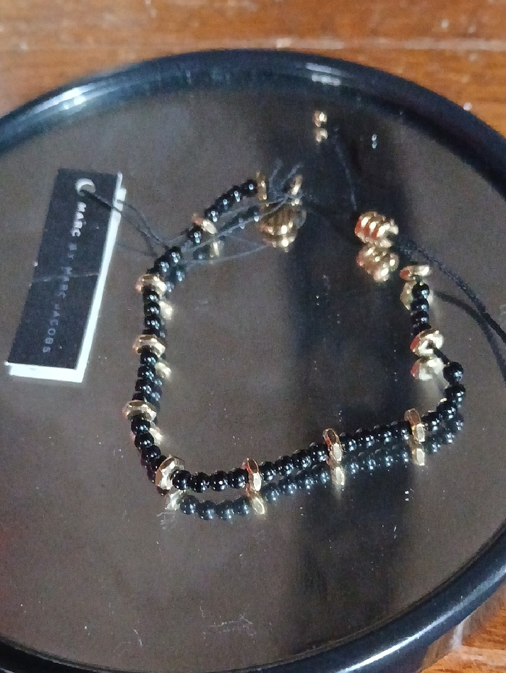 MARC JACOBS Beaded Black and Gold Women's Bracelet NWT